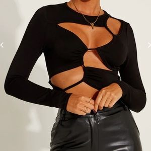 Black cut out thread top